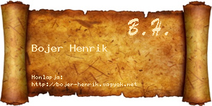 Bojer Henrik névjegykártya